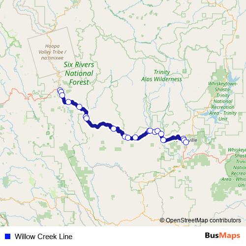 Willow Creek Line bus Line Map