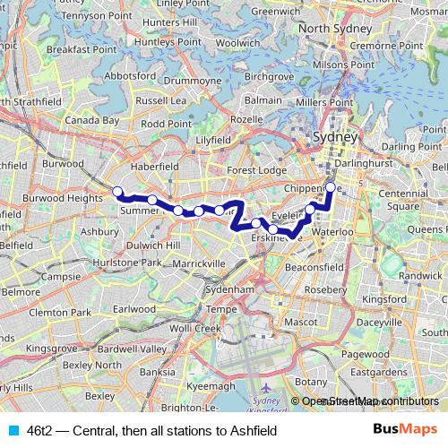 46t2 bus Line Map