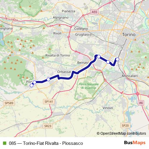 085 bus Line Map