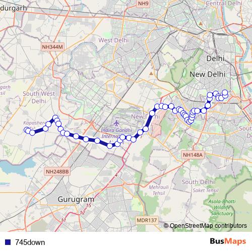 745down bus Line Map