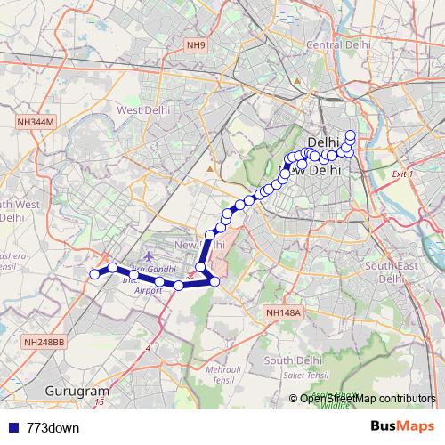 773down bus Line Map