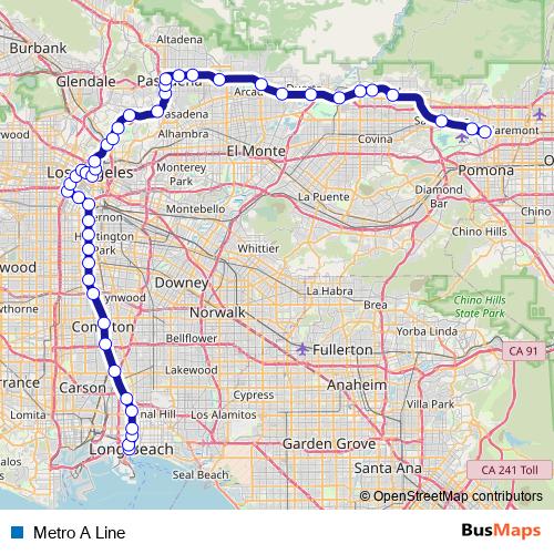 Metro A Line tram Line Map
