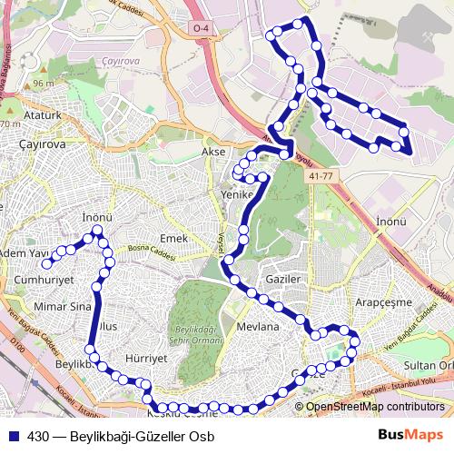 430 bus Line Map