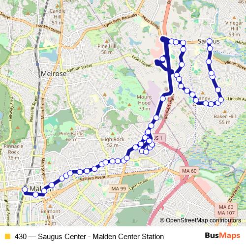 430 bus Line Map