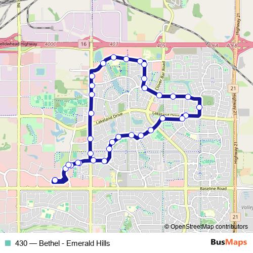 430 bus Line Map