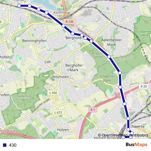 430 bus Line Map