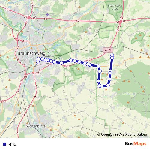430 bus Line Map