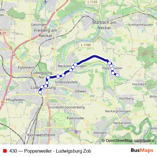 430 bus Line Map