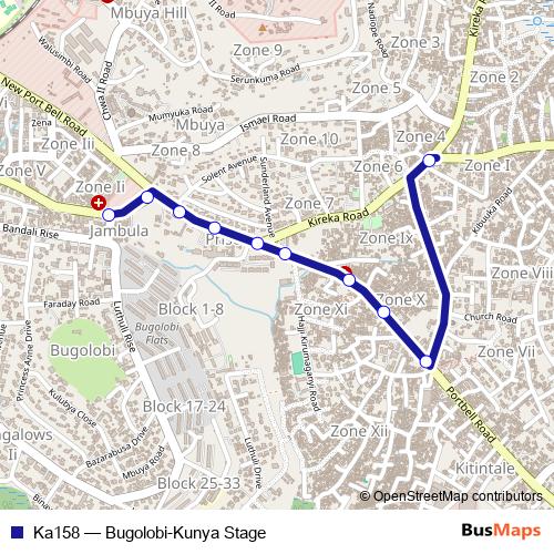 Ka158 bus Line Map