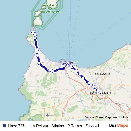 Linea 727 bus Line Map