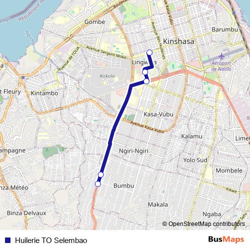 Huilerie TO Selembao bus Line Map