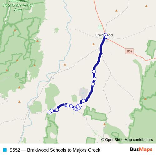 S552 bus Line Map