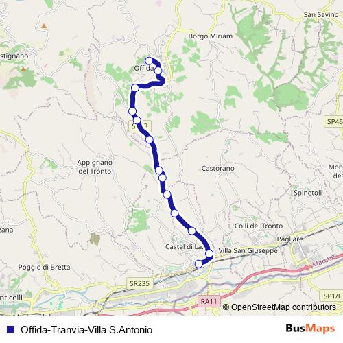 Offida-Tranvia-Villa S.Antonio bus Line Map