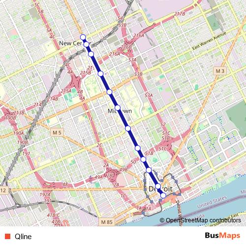 Qline tram Line Map
