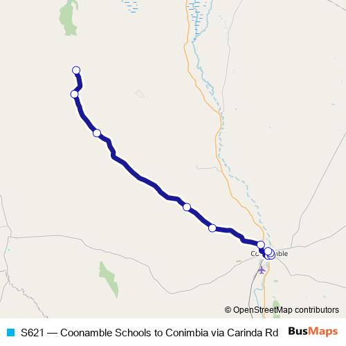 S621 bus Line Map