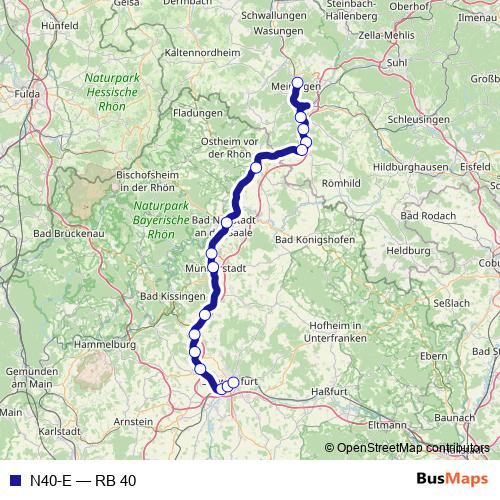 N40-E rail Line Map