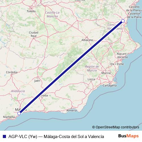 AGP-VLC (Yw) air Line Map