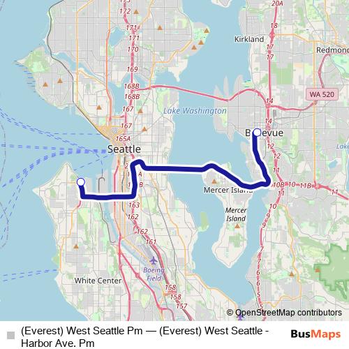 (Everest) West Seattle Pm bus Line Map