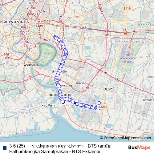 3-6 (25) bus Line Map