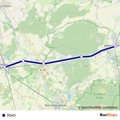 Rb43 bus Line Map