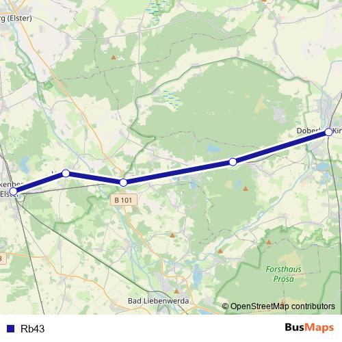 Rb43 bus Line Map