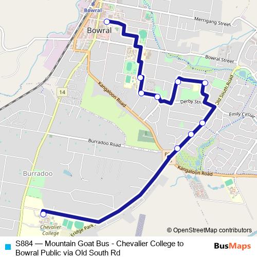 S884 bus Line Map