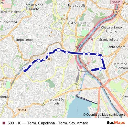6001-10 bus Line Map