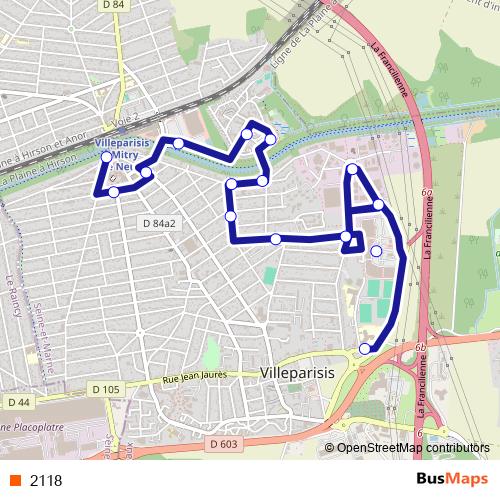 2118 bus Line Map