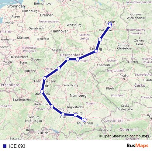 ICE 693 rail Line Map