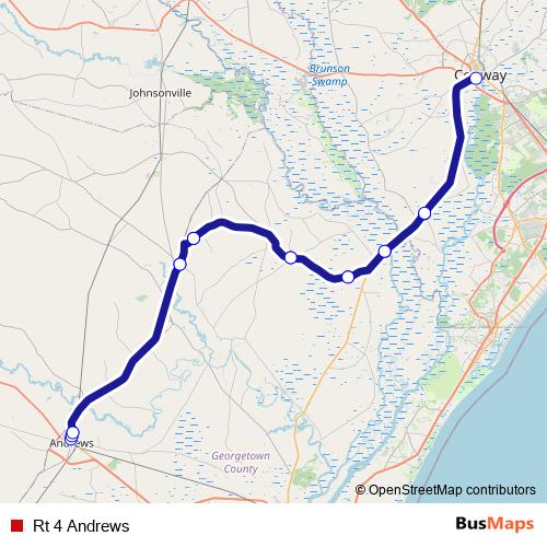 Rt 4 Andrews bus Line Map