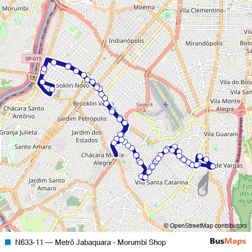 N633-11 bus Line Map