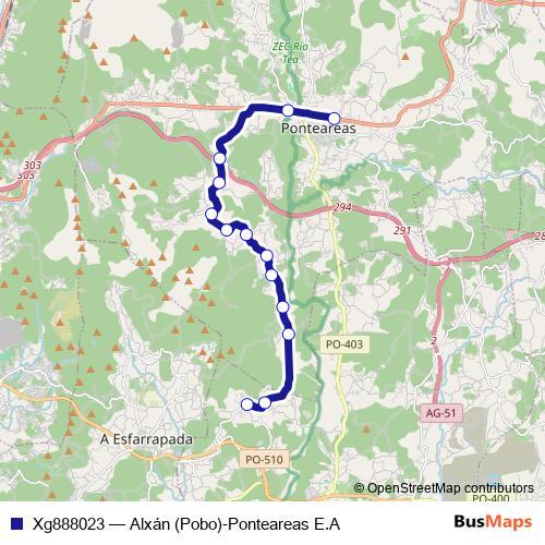 Xg888023 bus Line Map