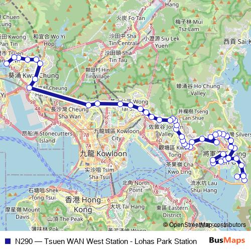 N290 bus Line Map