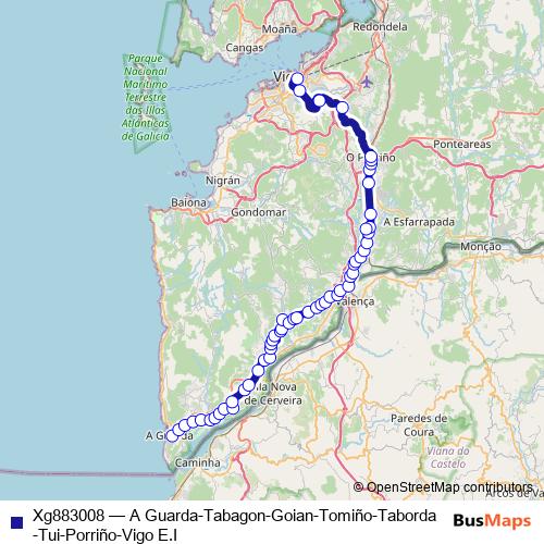 Xg883008 bus Line Map