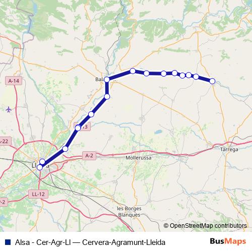 Alsa - Cer-Agr-Ll bus Line Map