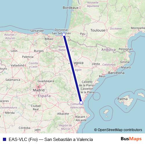 EAS-VLC (Fro) air Line Map