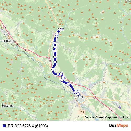 PR A22 6226 4 (61908) bus Line Map