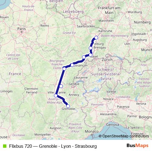 Flixbus 720 bus Line Map