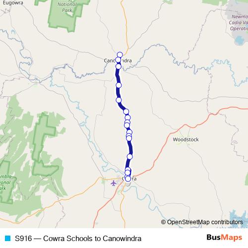 S916 bus Line Map