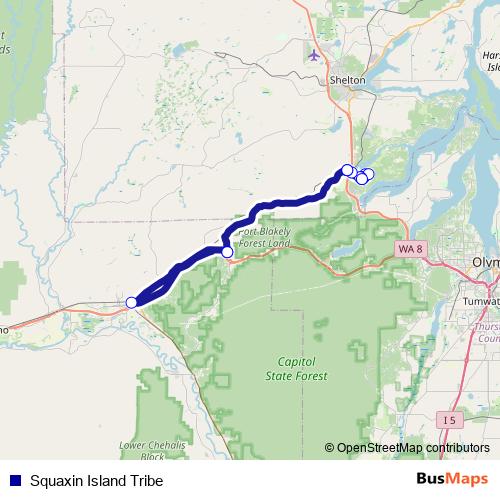 Squaxin Island Tribe bus Line Map