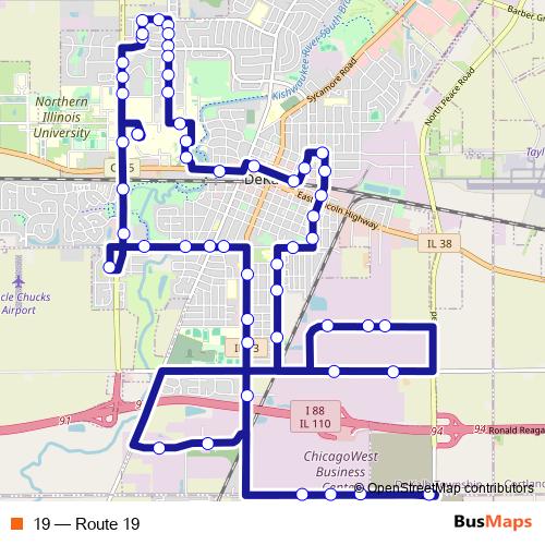 19 bus Line Map