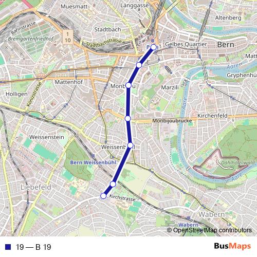 19 bus Line Map