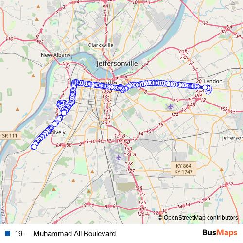 19 bus Line Map