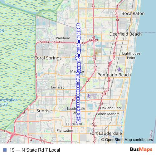 19 bus Line Map