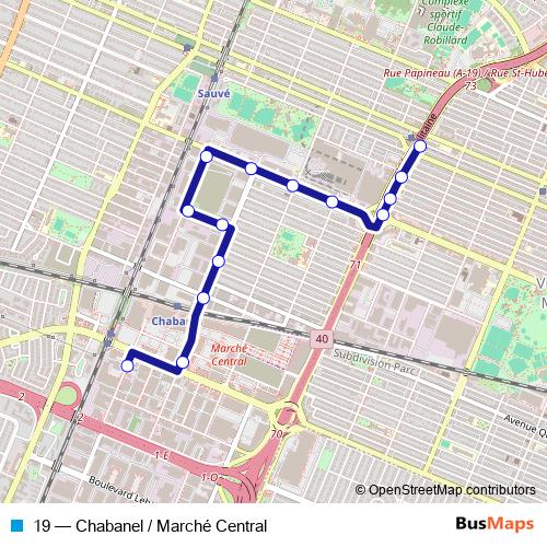 19 bus Line Map