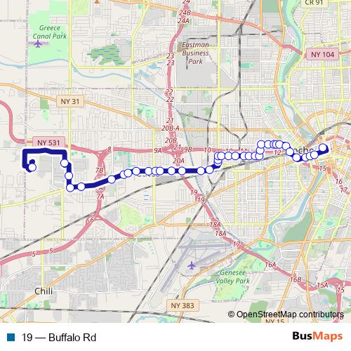 19 bus Line Map