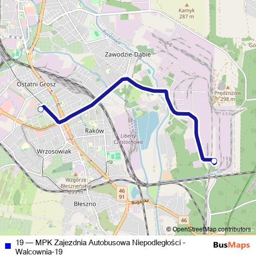 19 bus Line Map
