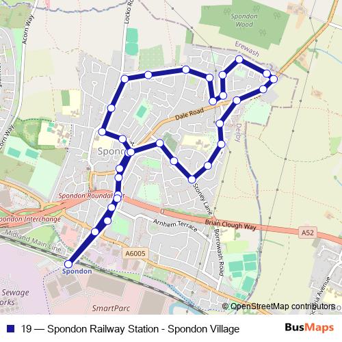 19 bus Line Map