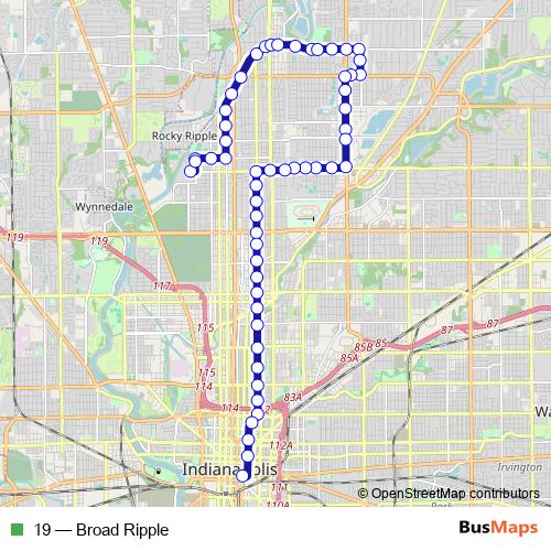 19 bus Line Map