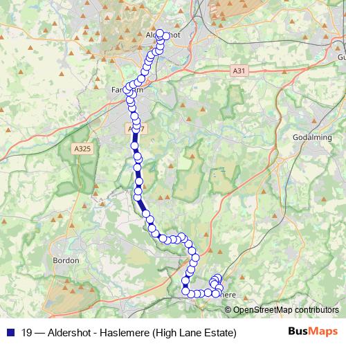 19 bus Line Map